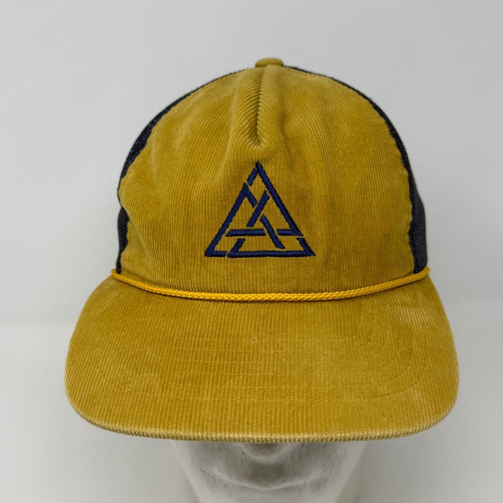 NST Natural Selection Tour Corduroy Trucker Hat Yellow Navy Blue Rope Snapback